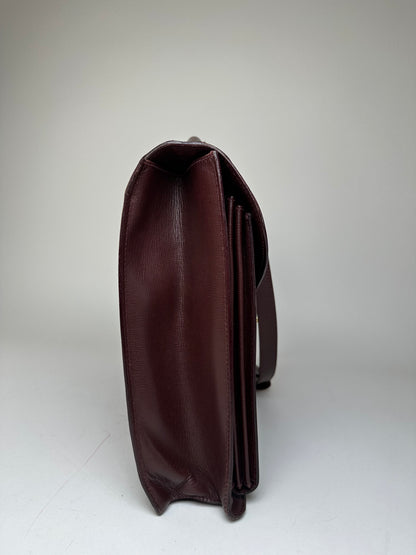 Vintage Gucci 2Way Leather Briefcase Burgundy