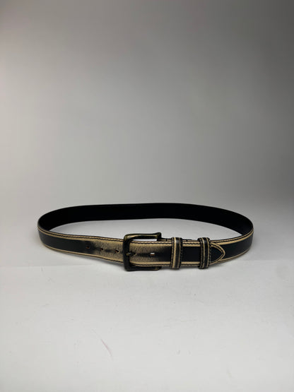 Vintage Issey Miyake Leather Belt black yellow