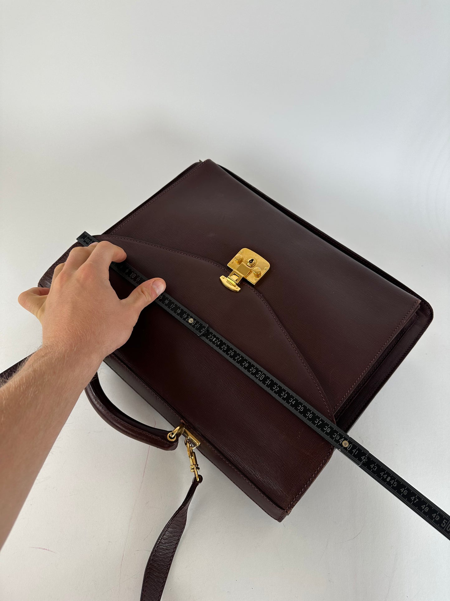 Vintage Gucci 2Way Leather Briefcase Burgundy