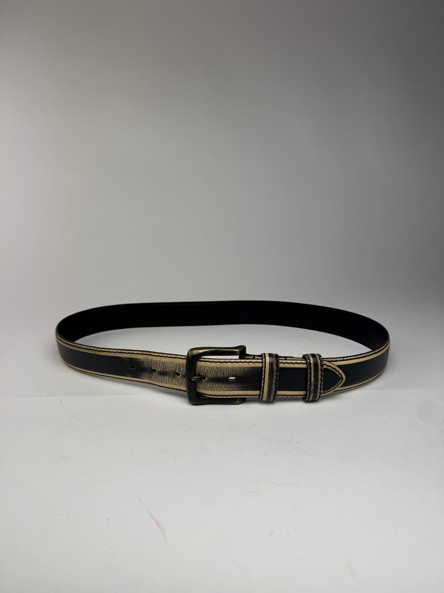 Vintage Issey Miyake Leather Belt black yellow