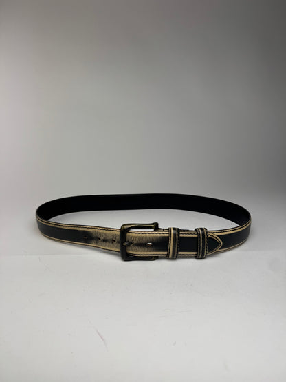 Vintage Issey Miyake Leather Belt black yellow