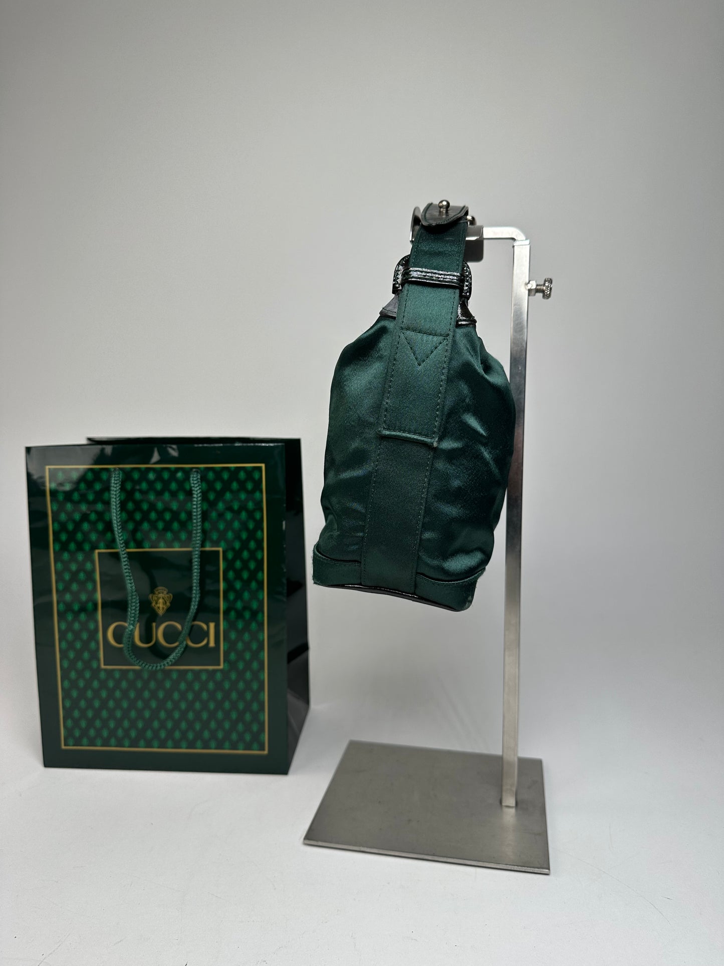 Vintage Gucci Polyester Leather Hand  Bag Green