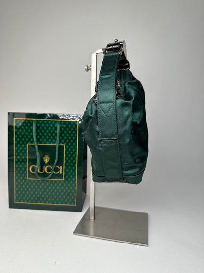 Vintage Gucci Polyester Leather Hand  Bag Green