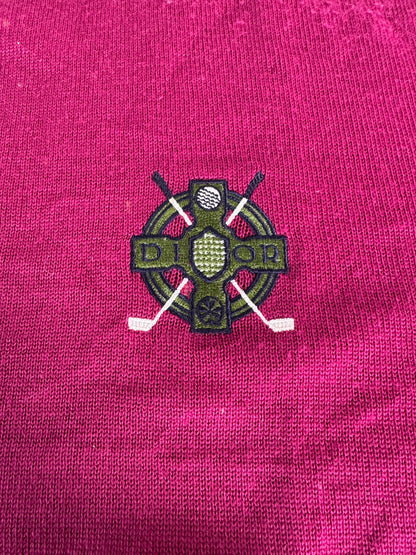 Vintage Dior Men's Wool Sweater Fuchsia Green L