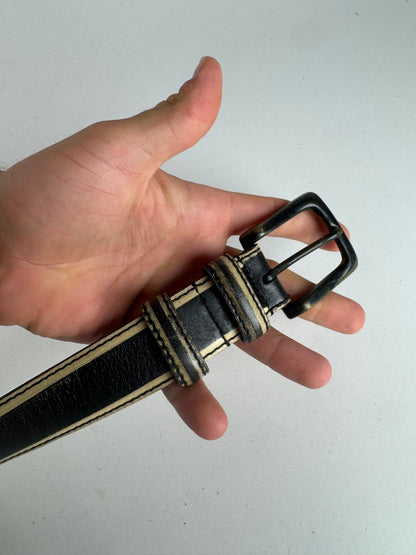 Vintage Issey Miyake Leather Belt black yellow