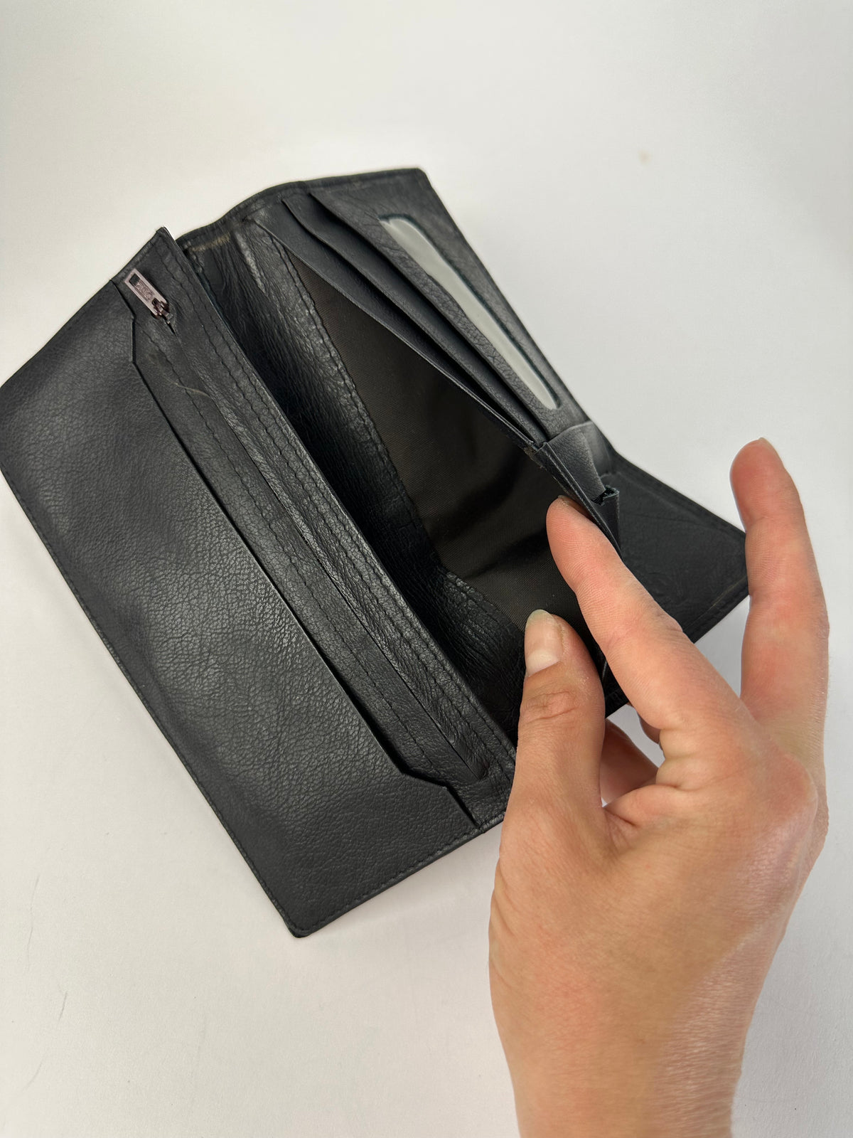 Vintage Yves Saint Laurent Leather Bifold Wallet Black Gold