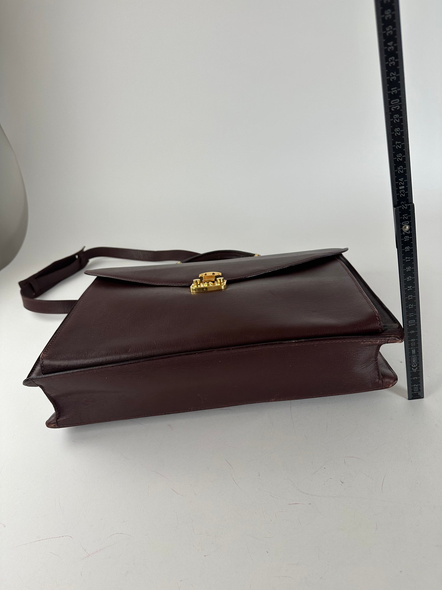 Vintage Gucci 2Way Leather Briefcase Burgundy
