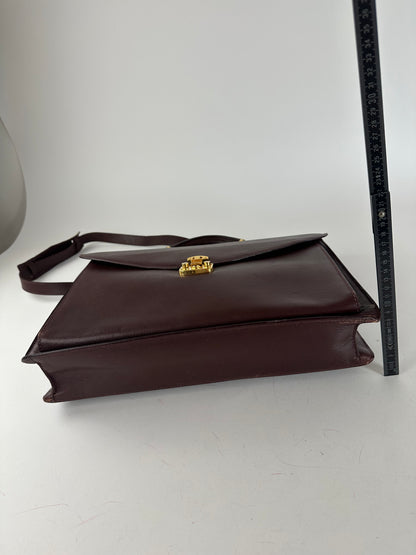 Vintage Gucci 2Way Leather Briefcase Burgundy
