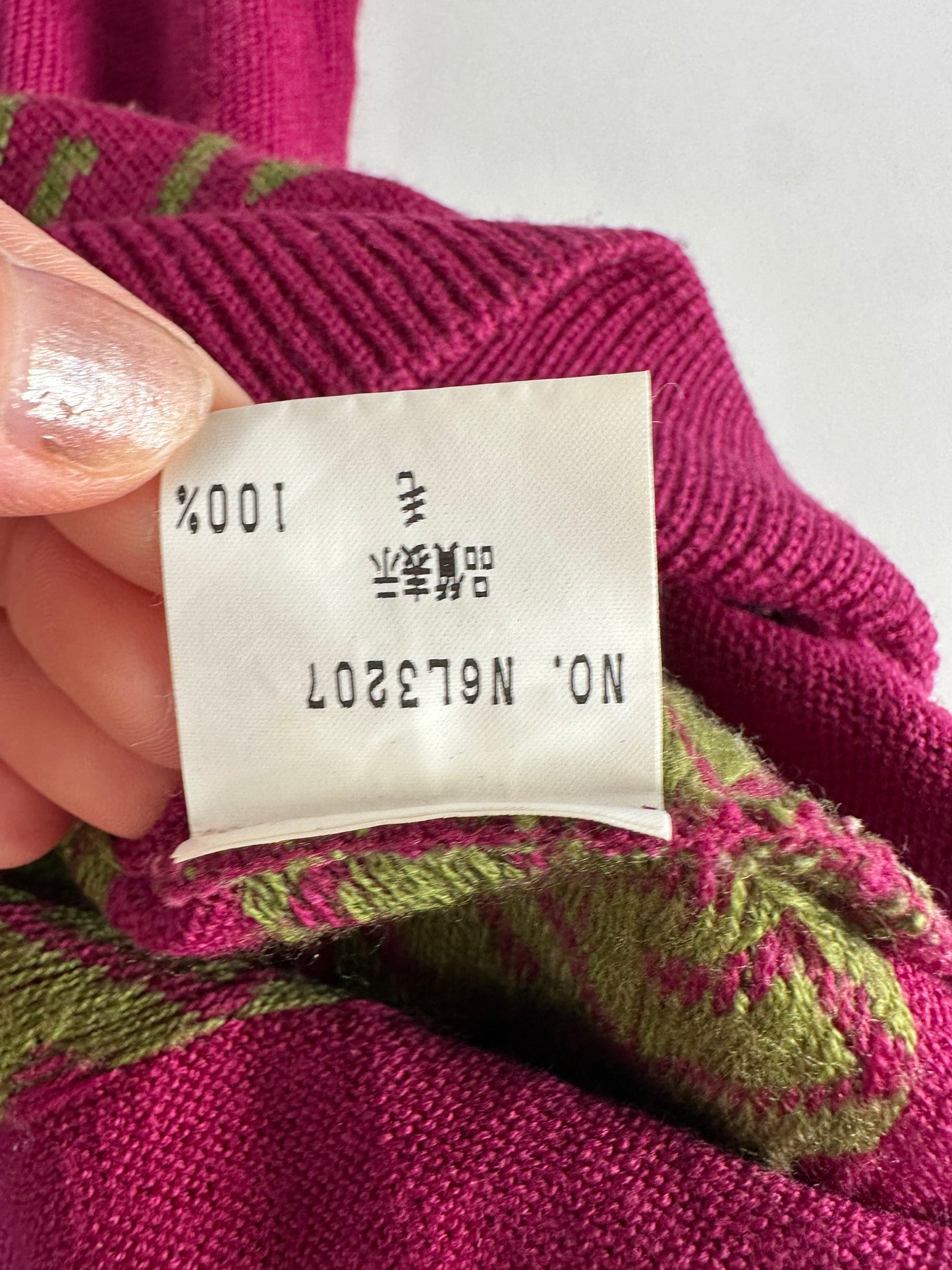 Vintage Dior Men's Wool Sweater Fuchsia Green L