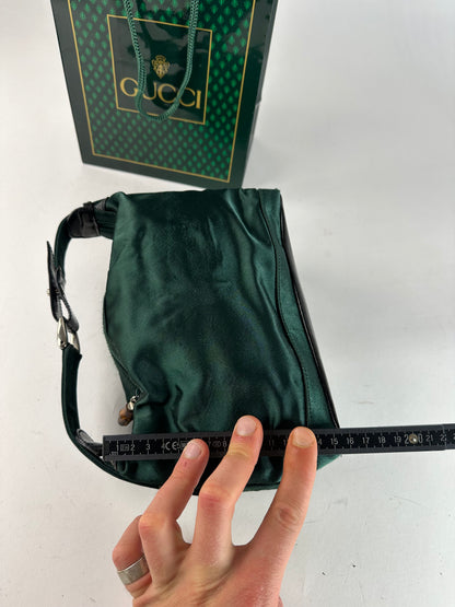 Vintage Gucci Polyester Leather Hand  Bag Green