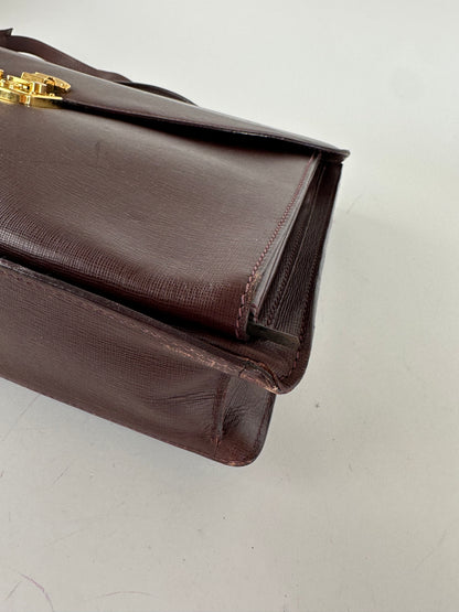 Vintage Gucci 2Way Leather Briefcase Burgundy