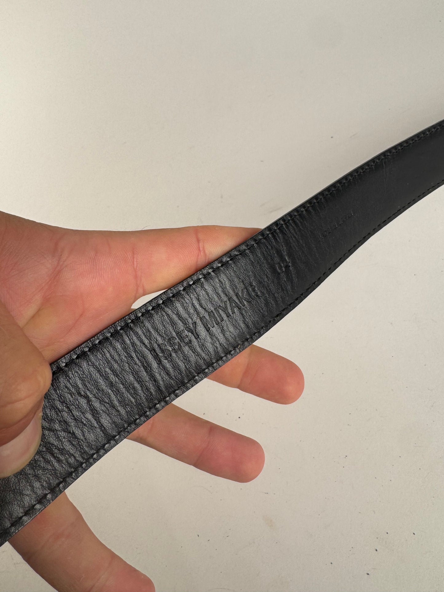 Vintage Issey Miyake Leather Belt black yellow