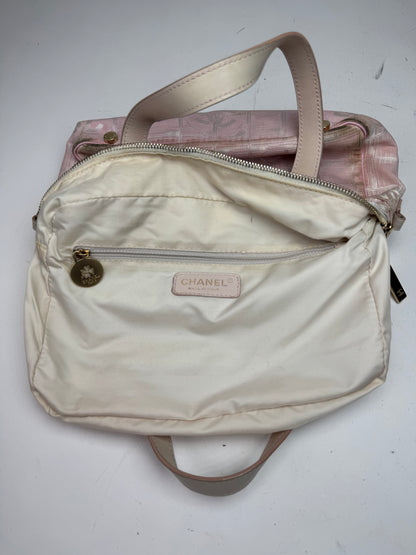 Vintage Chanel Monogram Handbag Pink white