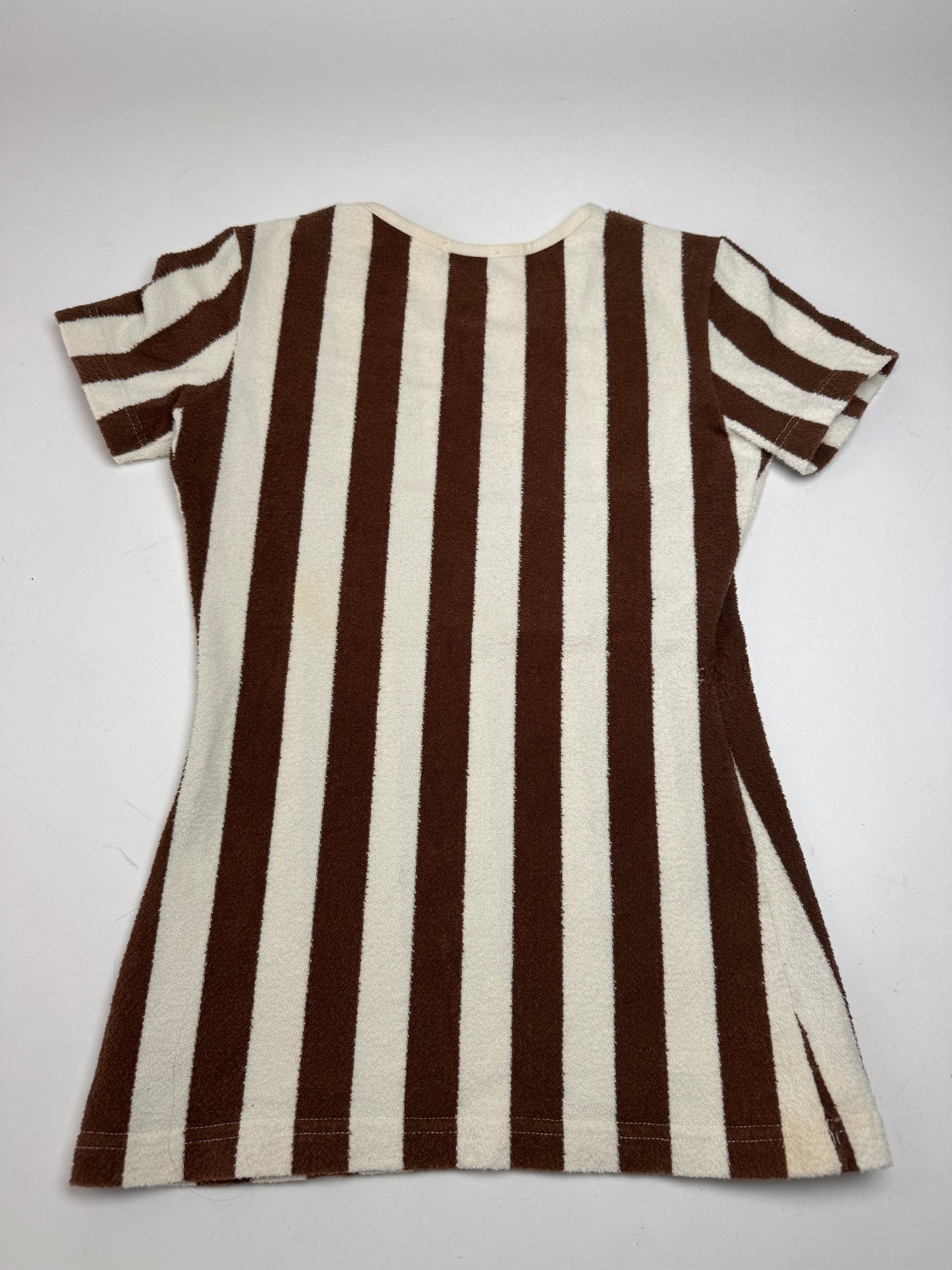 Vintage Fendi Roma Striped Shirt white brown 36/S