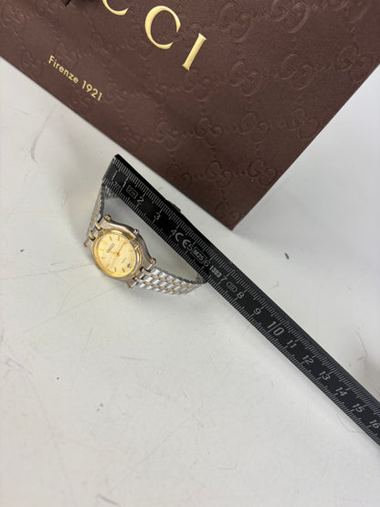 Vintage Gucci Stainless Steel Bracelet Watch Gold Silver