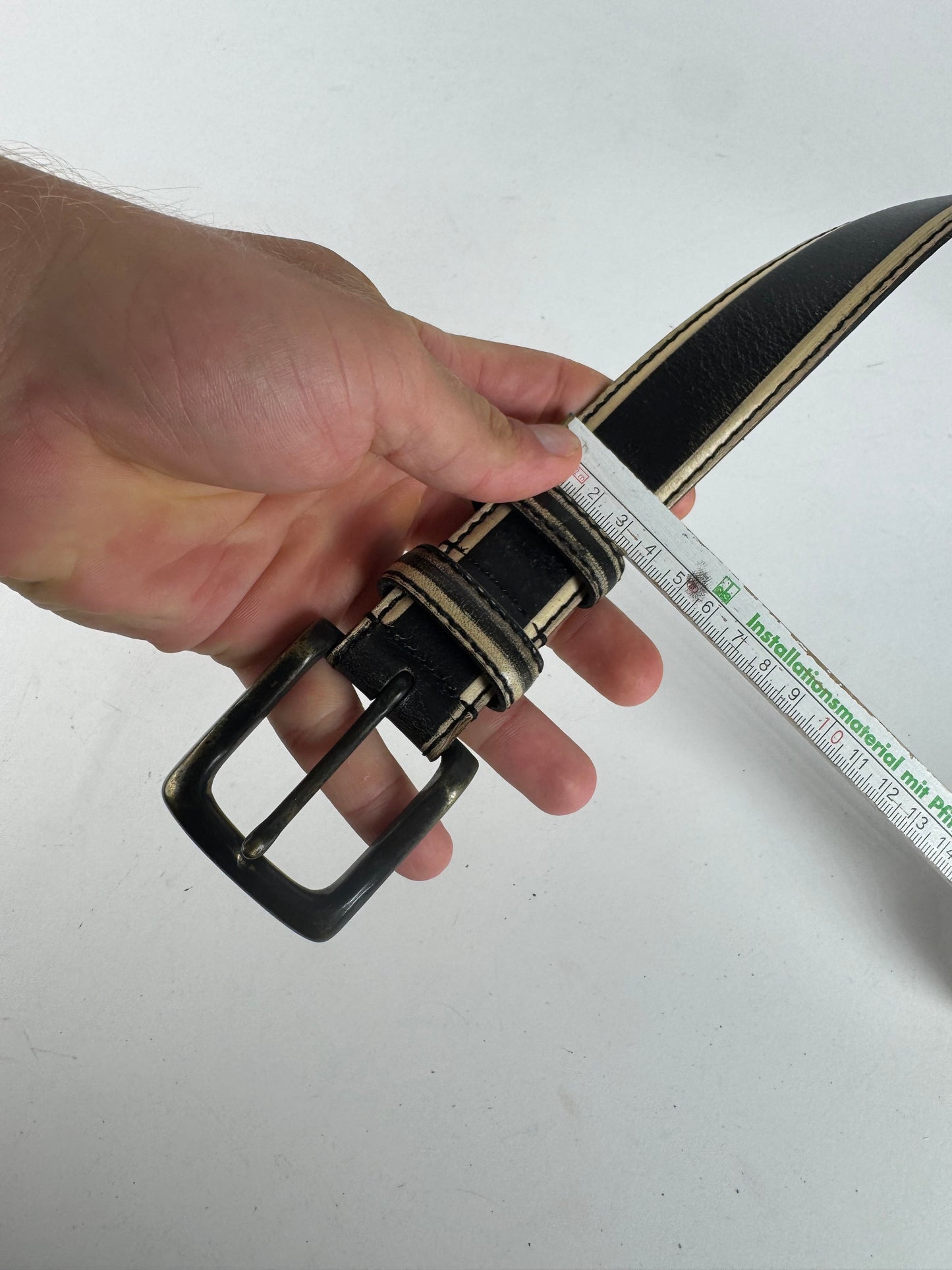 Vintage Issey Miyake Leather Belt black yellow