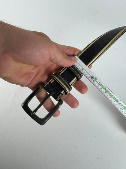 Vintage Issey Miyake Leather Belt black yellow