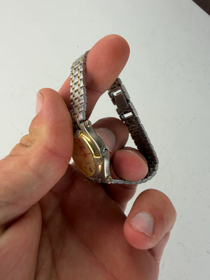Vintage Gucci Stainless Steel Bracelet Watch Gold Silver