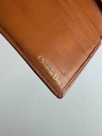 Vintage Dior Leather Wallet Orange Black