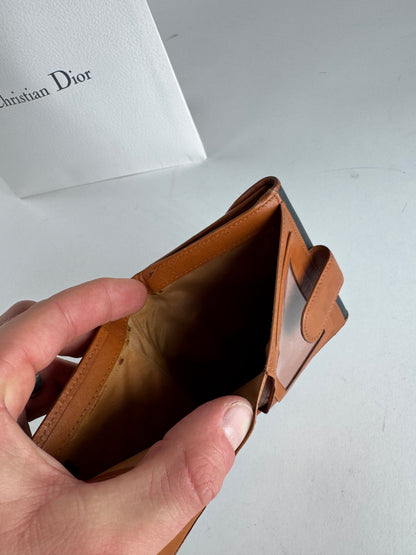 Vintage Dior Leather Wallet Orange Black