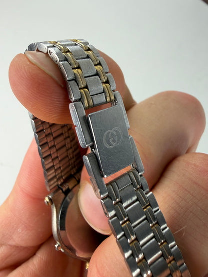 Vintage Gucci Stainless Steel Bracelet Watch Gold Silver