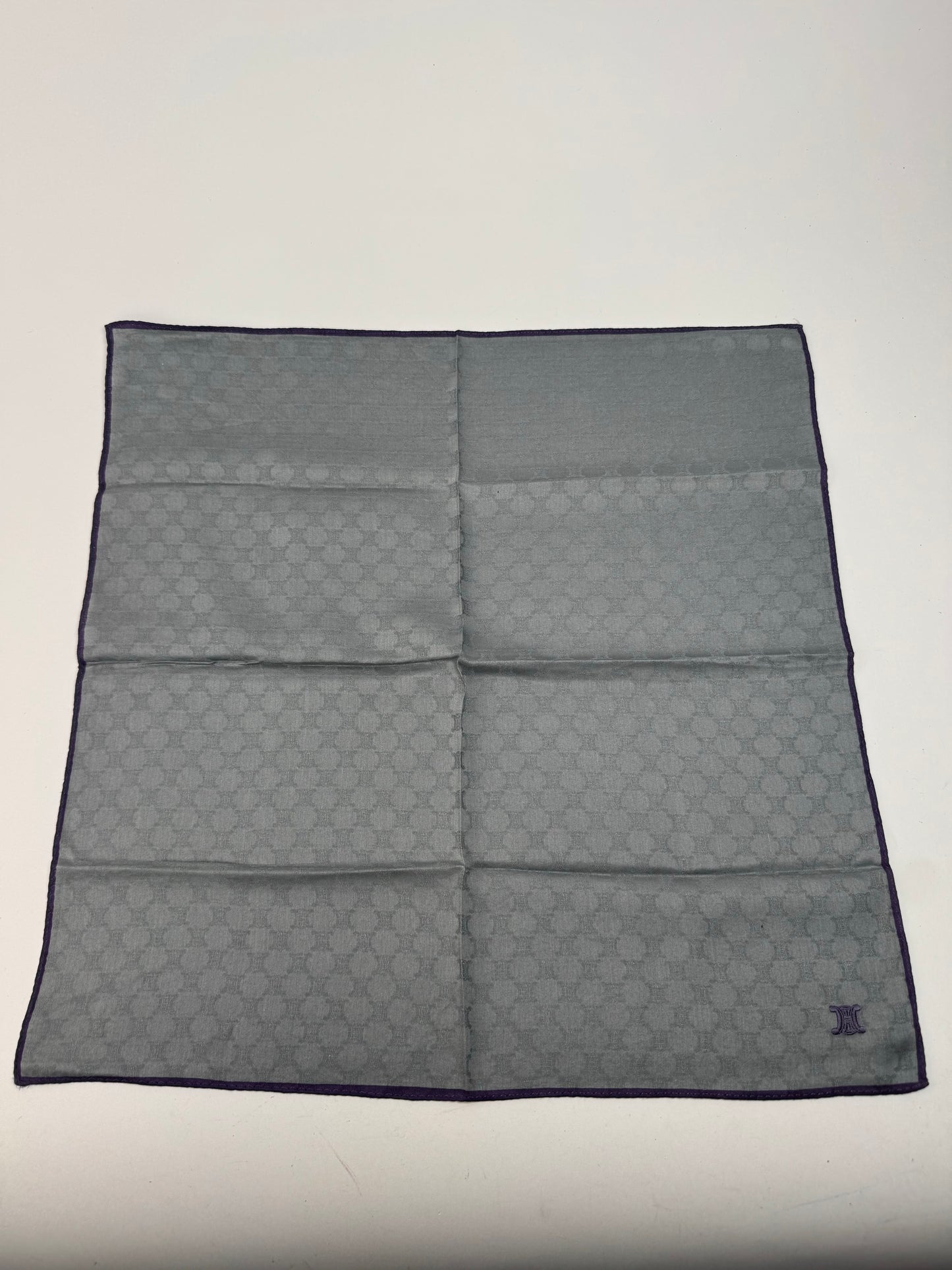 Vintage Celine Triomphe Monogram Scarf Grey black