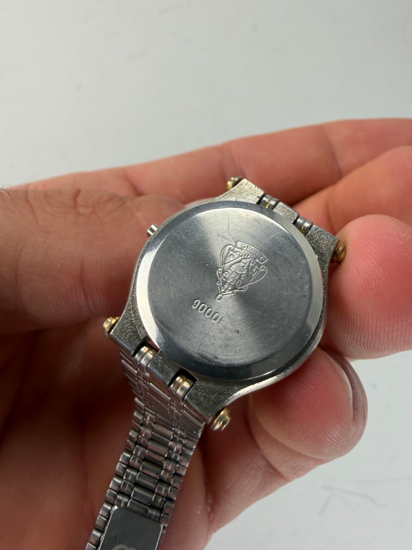 Vintage Gucci Stainless Steel Bracelet Watch Gold Silver