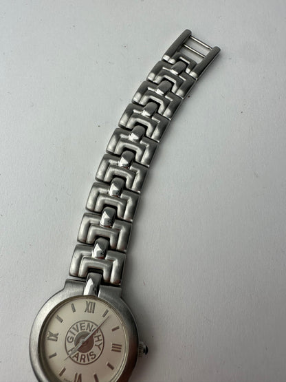 Vintage Givenchy Quartz Watch Silver White