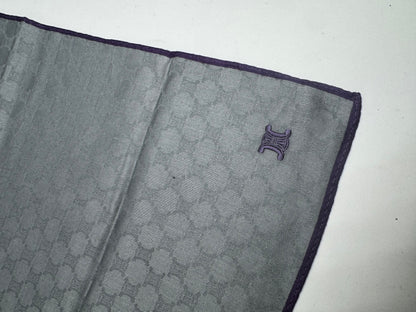 Vintage Celine Triomphe Monogram Scarf Grey black