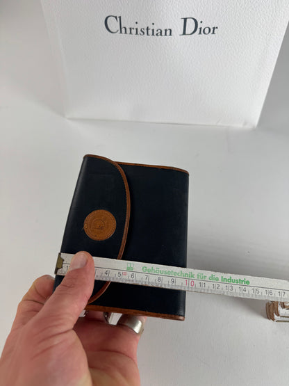 Vintage Dior Leather Wallet Orange Black