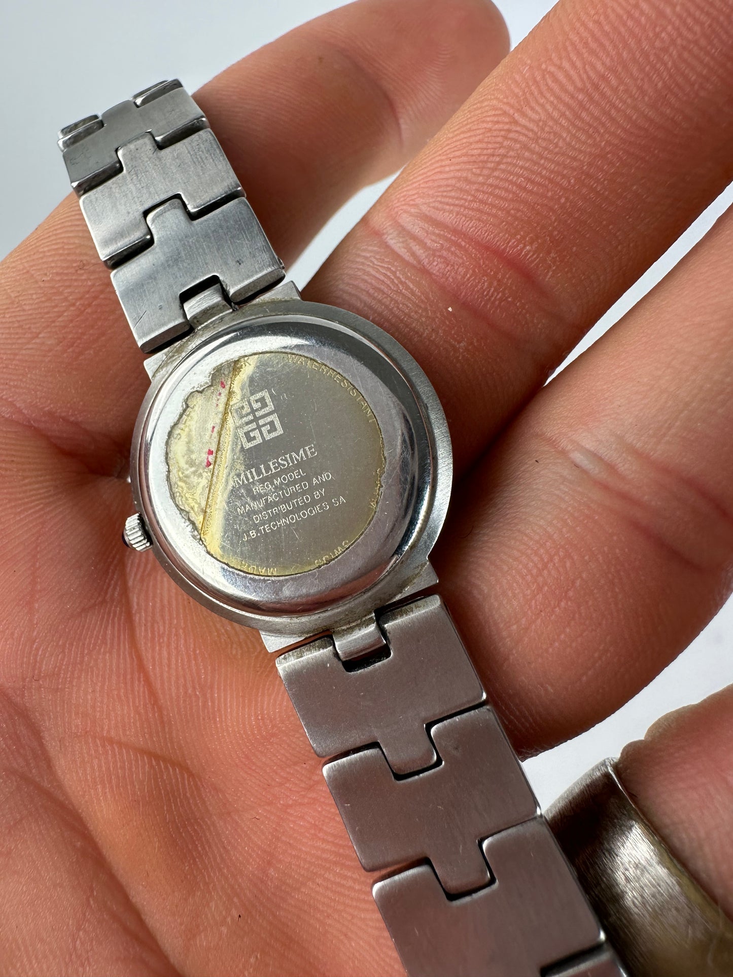 Vintage Givenchy Quartz Watch Silver White