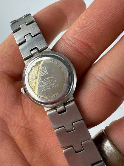 Vintage Givenchy Quartz Watch Silver White