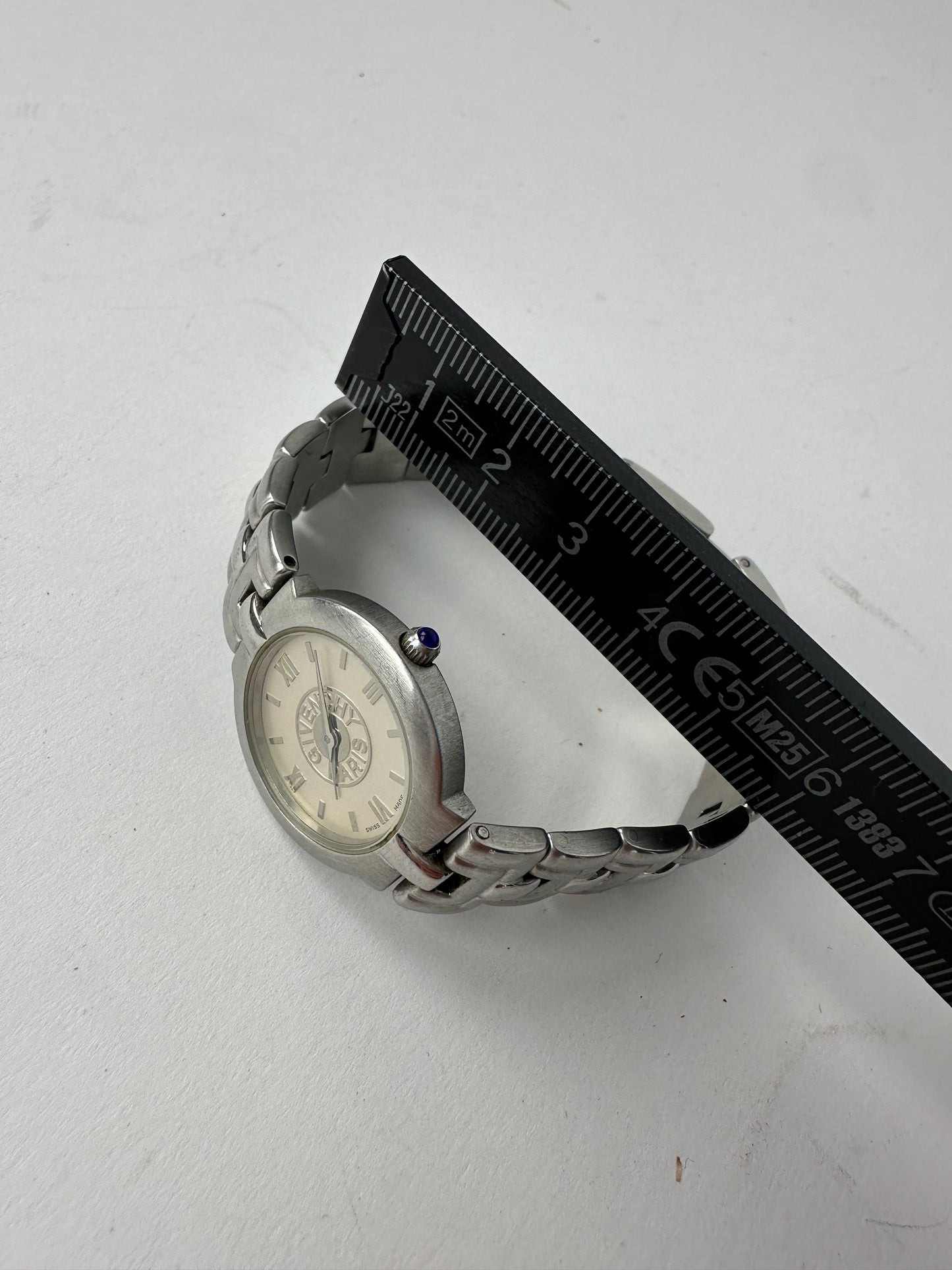 Vintage Givenchy Quartz Watch Silver White