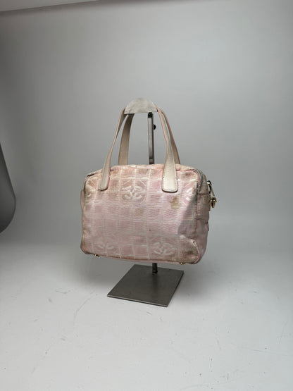 Vintage Chanel Monogram Handbag Pink white