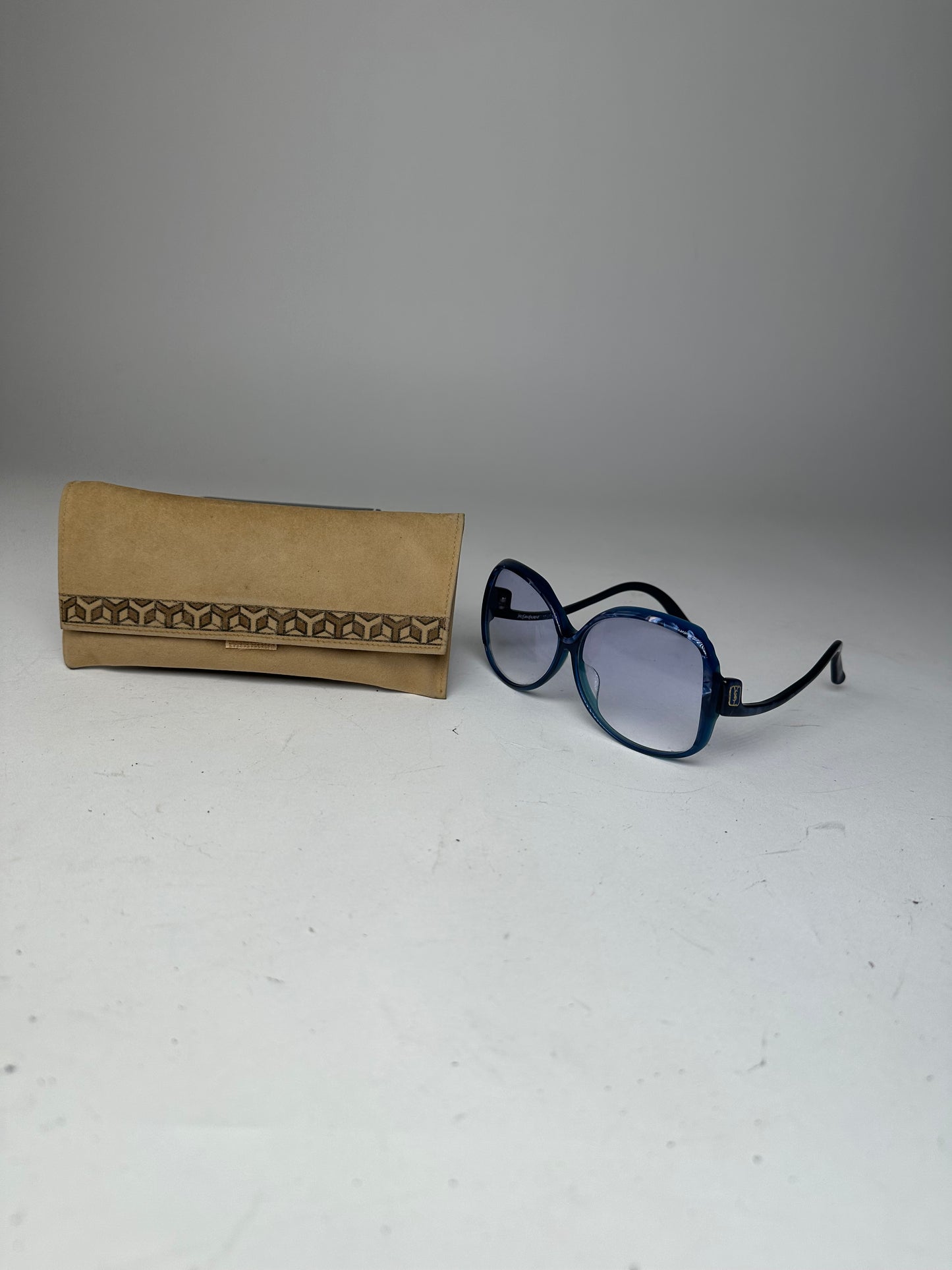 Vintage Yves Saint Laurent Oversized Sunglasses Blue