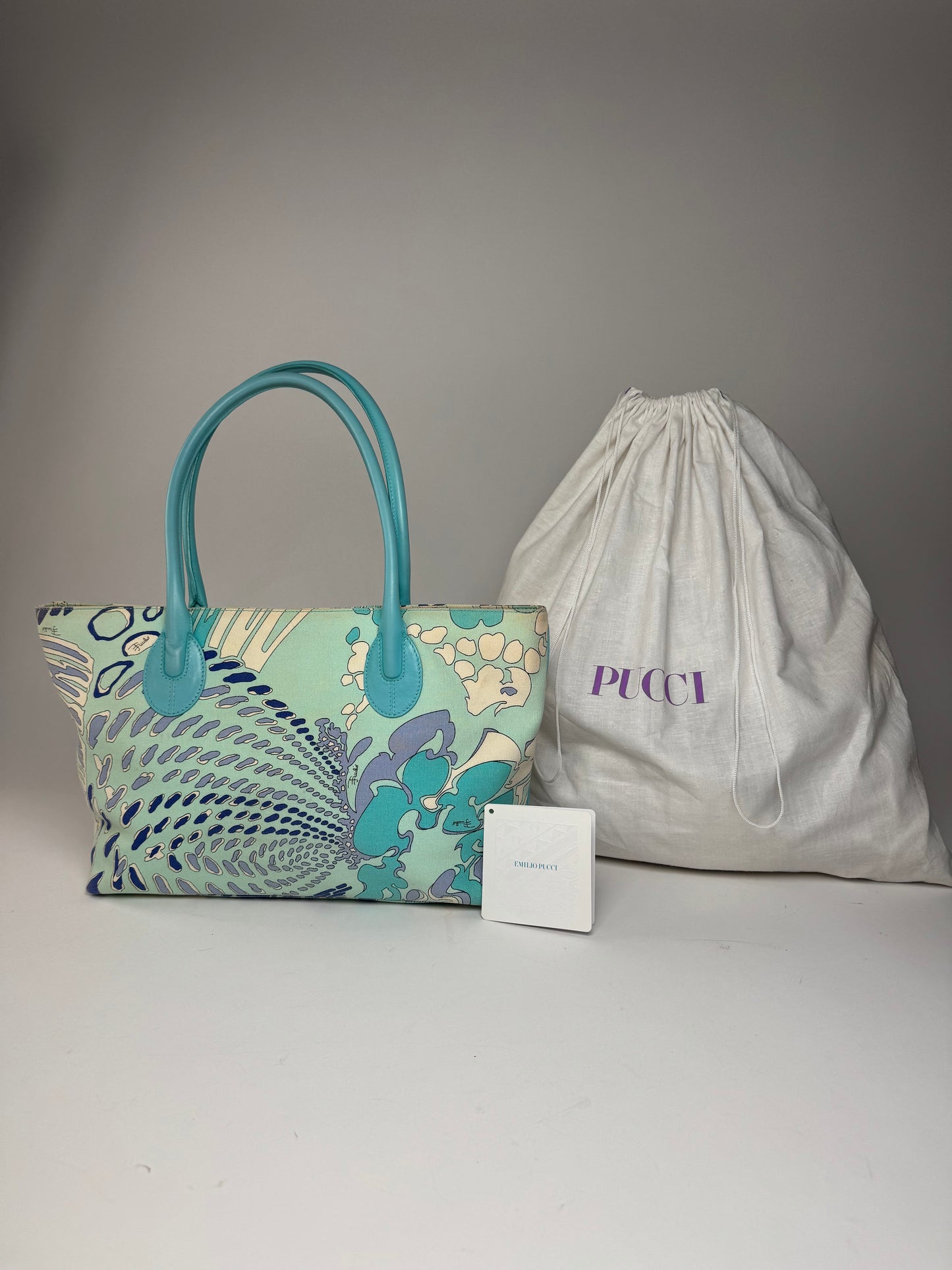 Vintage Emilio Pucci Abstract handbag Blue Turquoise