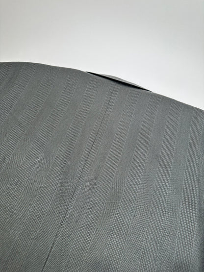 Vintage Givenchy Men's Double-Breasted Wool Suit Grey M