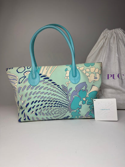 Vintage Emilio Pucci Abstract handbag Blue Turquoise