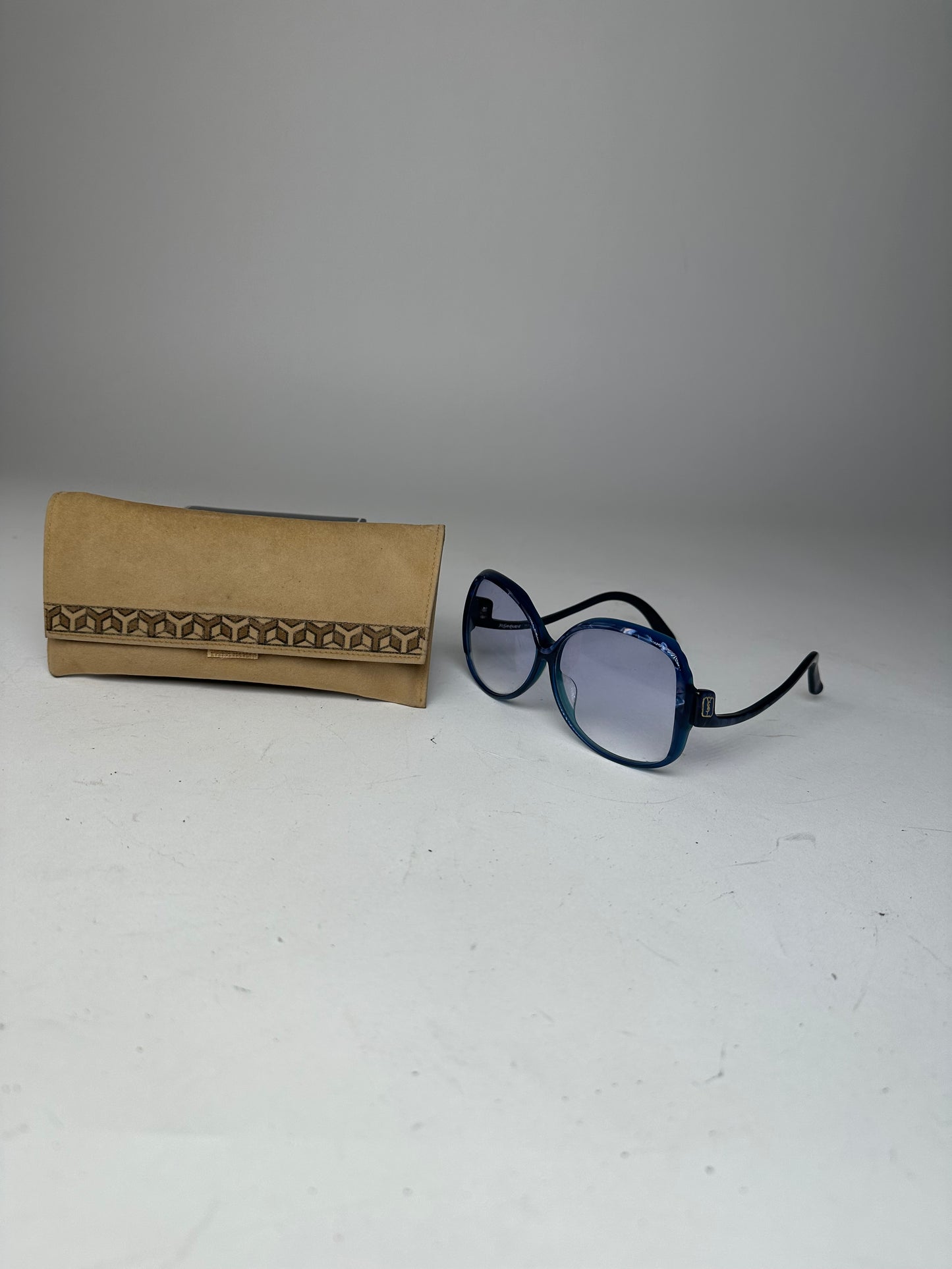Vintage Yves Saint Laurent Oversized Sunglasses Blue