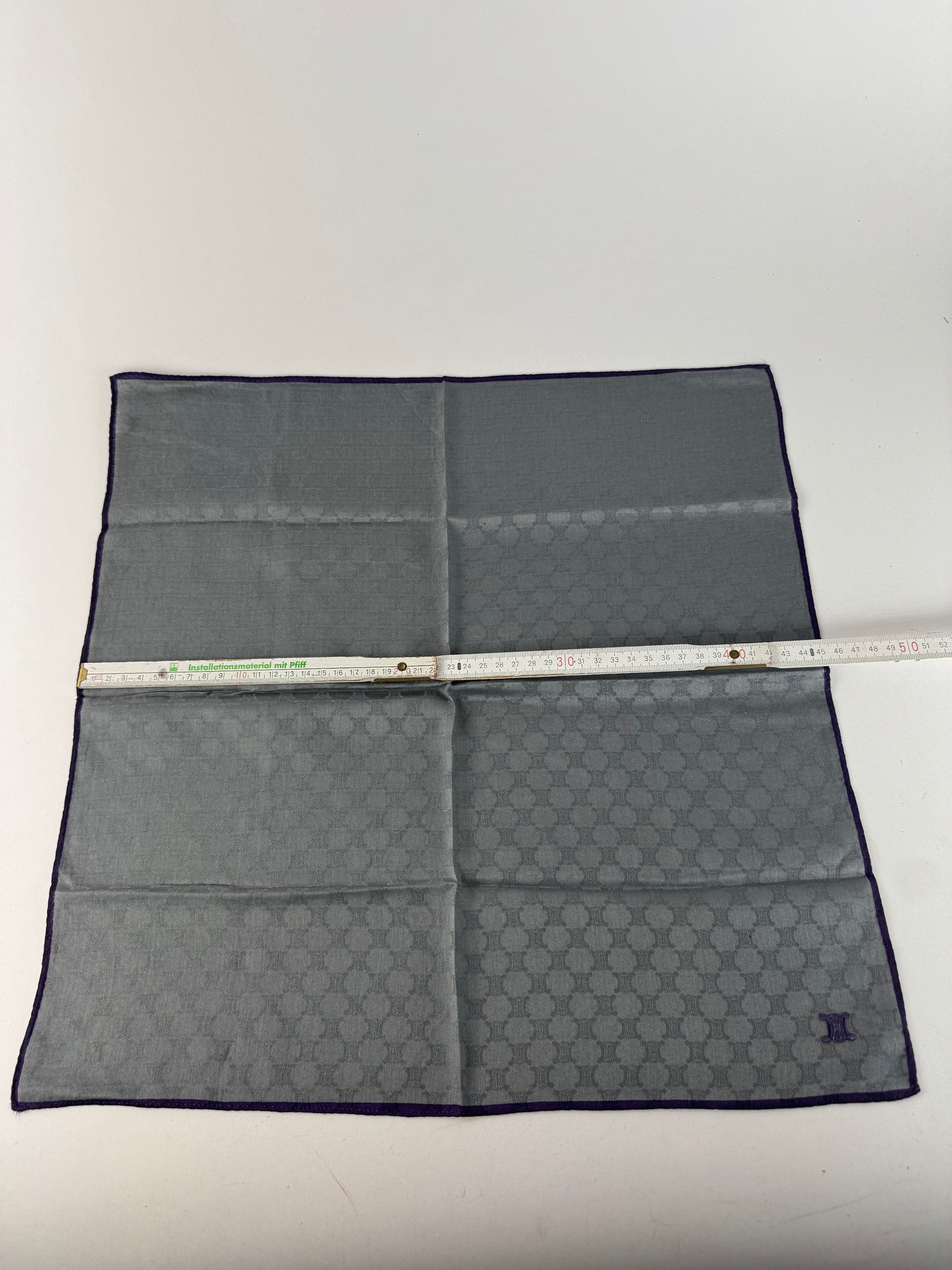 Vintage Celine Triomphe Monogram Scarf Grey black