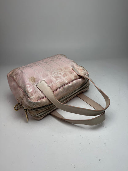 Vintage Chanel Monogram Handbag Pink white