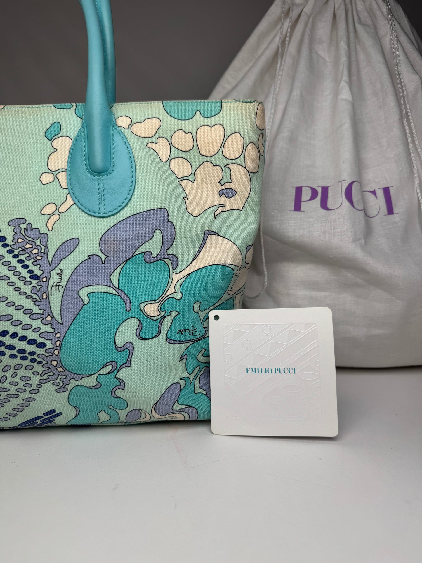Vintage Emilio Pucci Abstract handbag Blue Turquoise