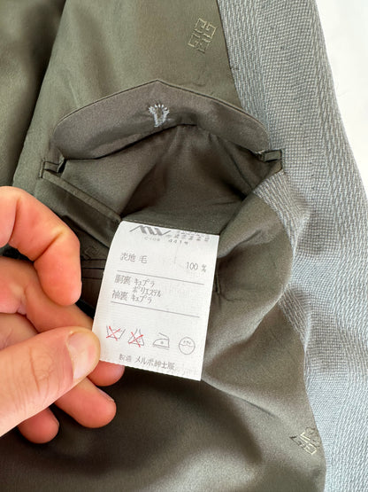 Vintage Givenchy Men's Double-Breasted Wool Suit Grey M