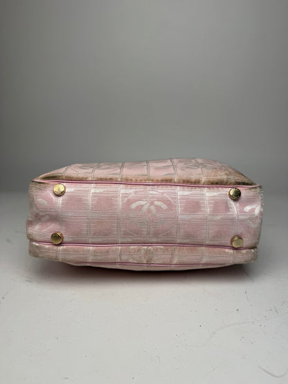 Vintage Chanel Monogram Handbag Pink white
