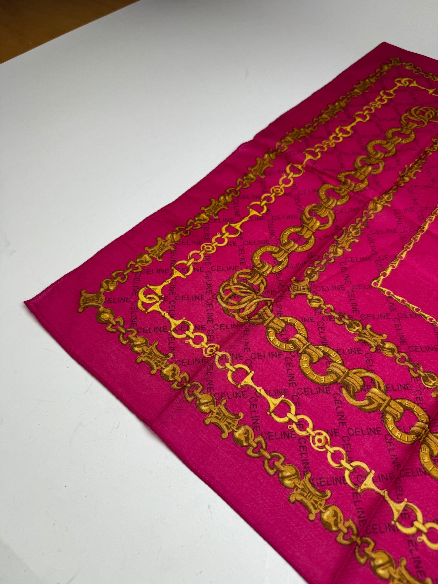 Vintage Celine Paris Scarf Purple Gold