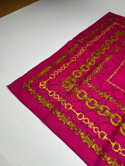 Vintage Celine Paris Scarf Purple Gold