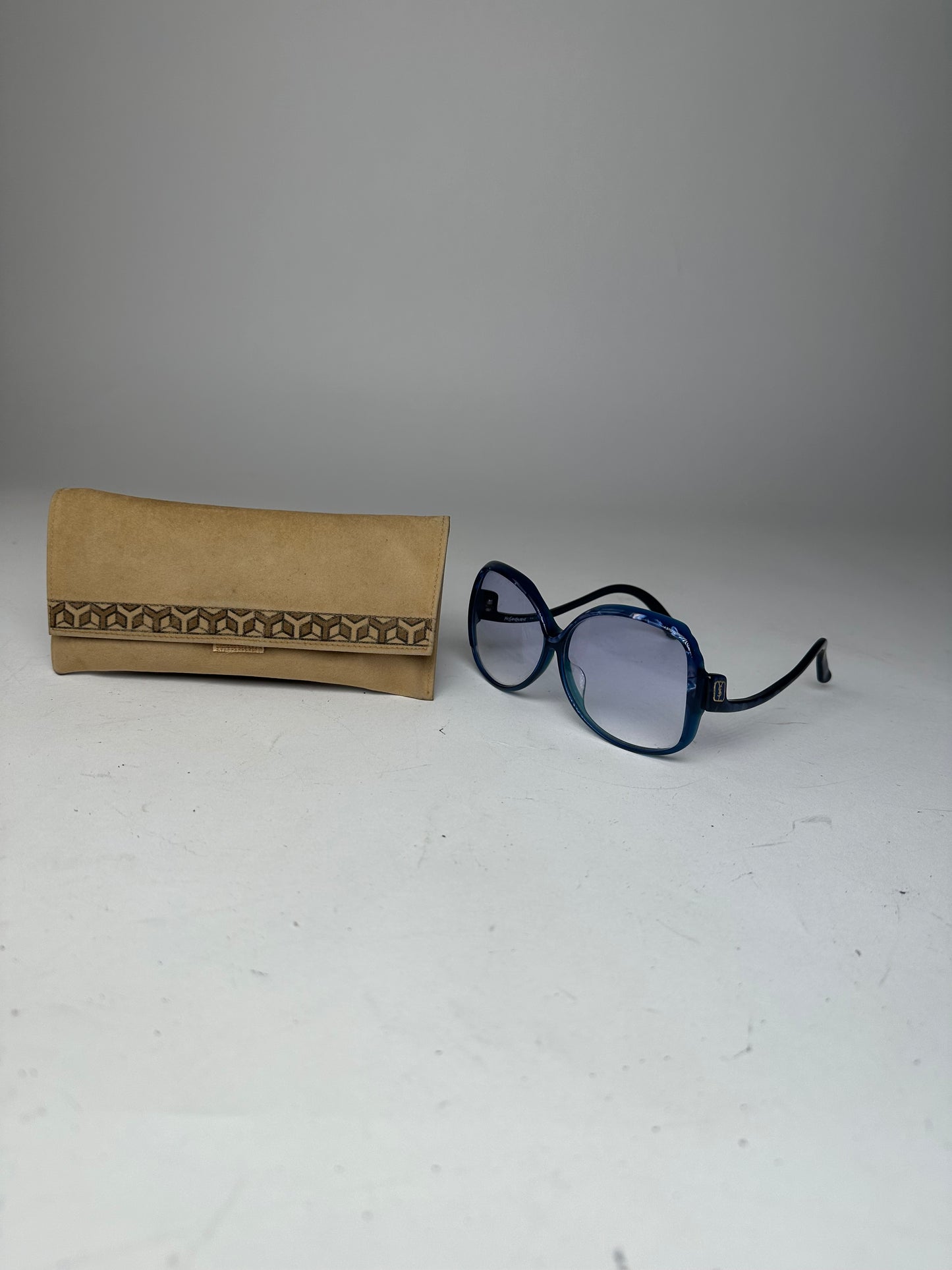Vintage Yves Saint Laurent Oversized Sunglasses Blue