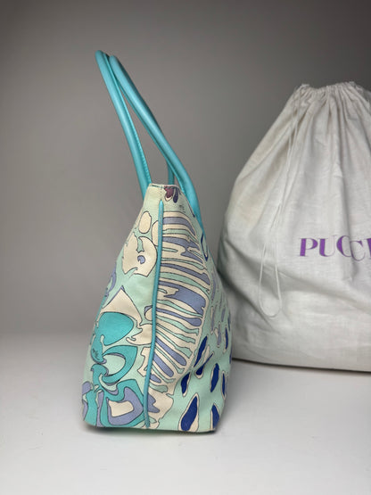 Vintage Emilio Pucci Abstract handbag Blue Turquoise