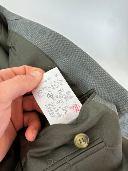 Vintage Givenchy Men's Double-Breasted Wool Suit Grey M