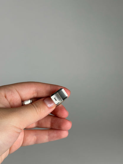 Vintage Yves Saint Laurent Cufflinks & Tie/money Clamp Set silver steel